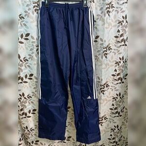 VTG 90s Adidas Track Pants Blue White 3 Stripe Hip Hop Y2K Baggy Mens L